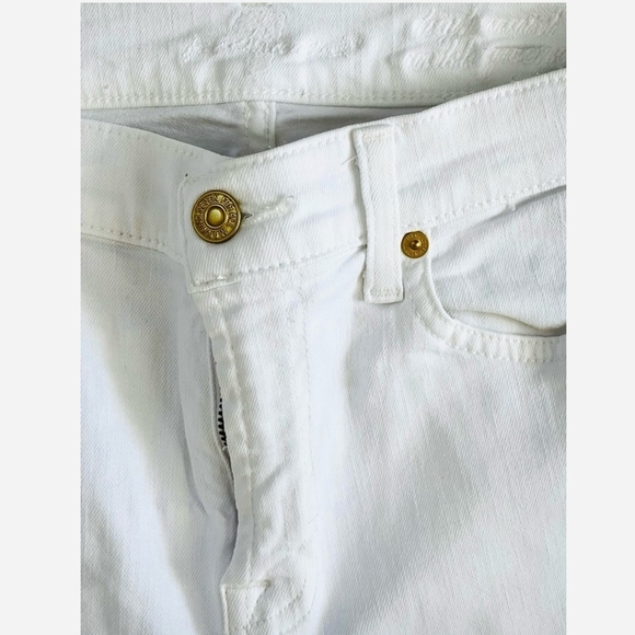Women's Jeans White Cotton Jeans 7 For All Mankind Jeans High Waist Ankle Jeans - Picture 9 of 9